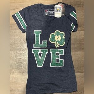 Notre Dame glitter love shirt